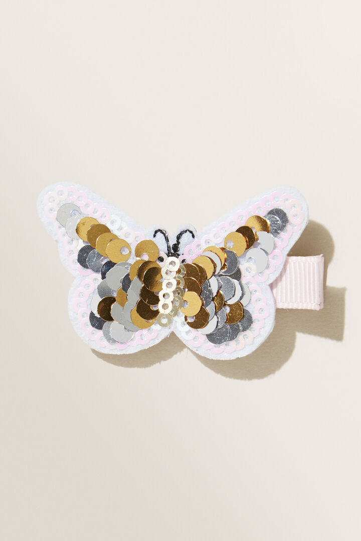 Sequin Butterfly Clip  Multi  hi-res