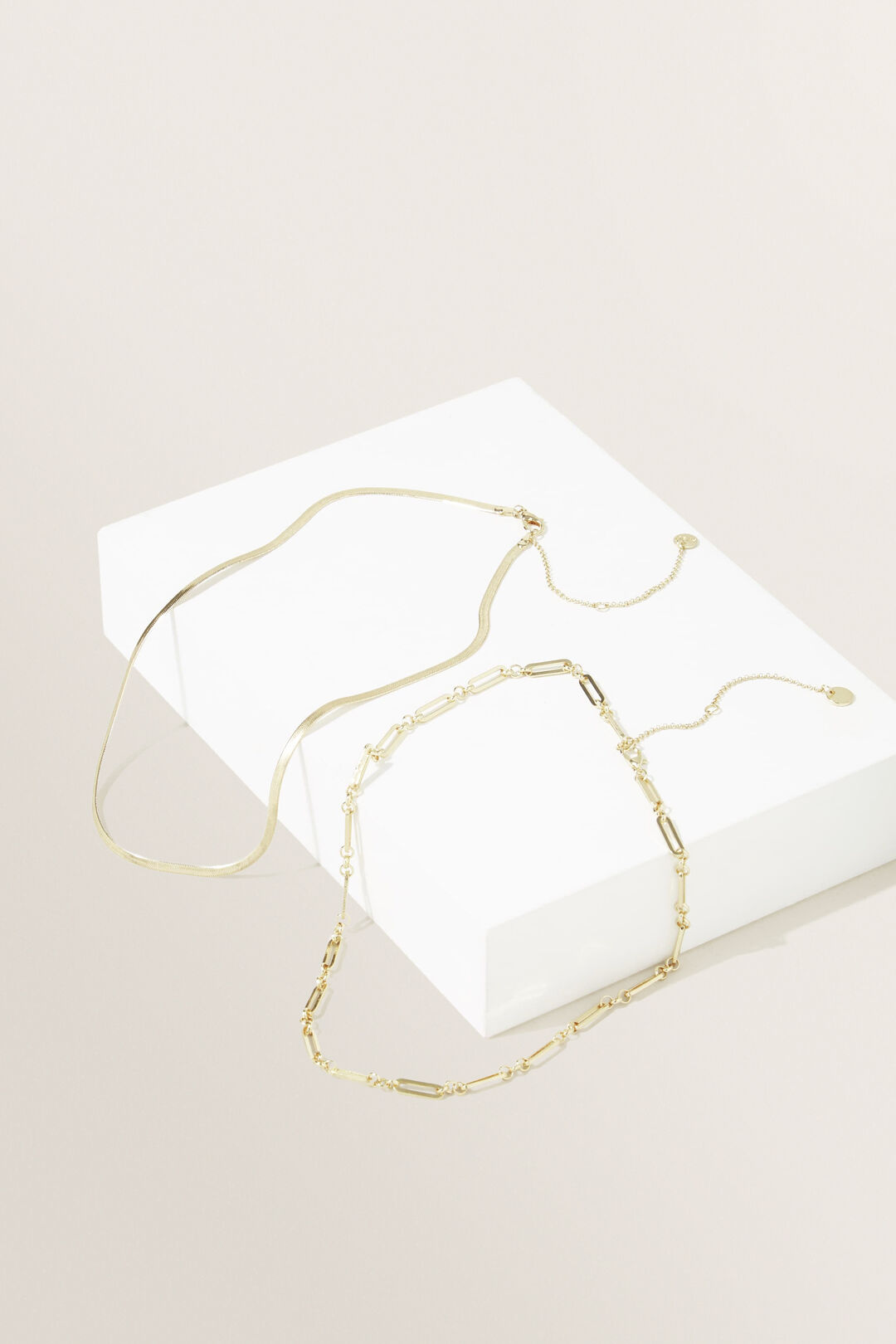 Paper Clip Chain Necklace  Gold  hi-res