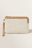 Textured Fabric Pouch  Honey Tan Natural  hi-res