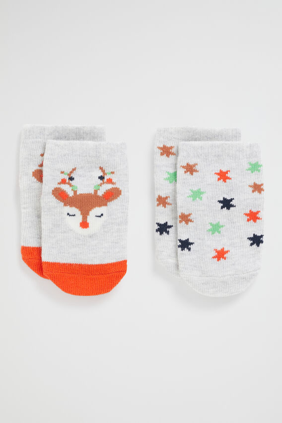 Reindeer Star Sock  Multi  hi-res