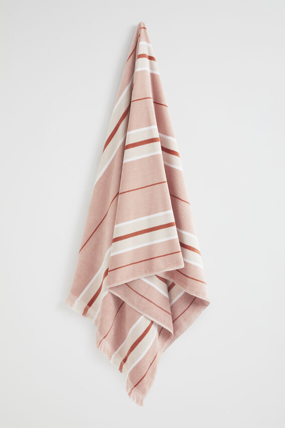 Blush Stripe Beach Towel  Blush  hi-res