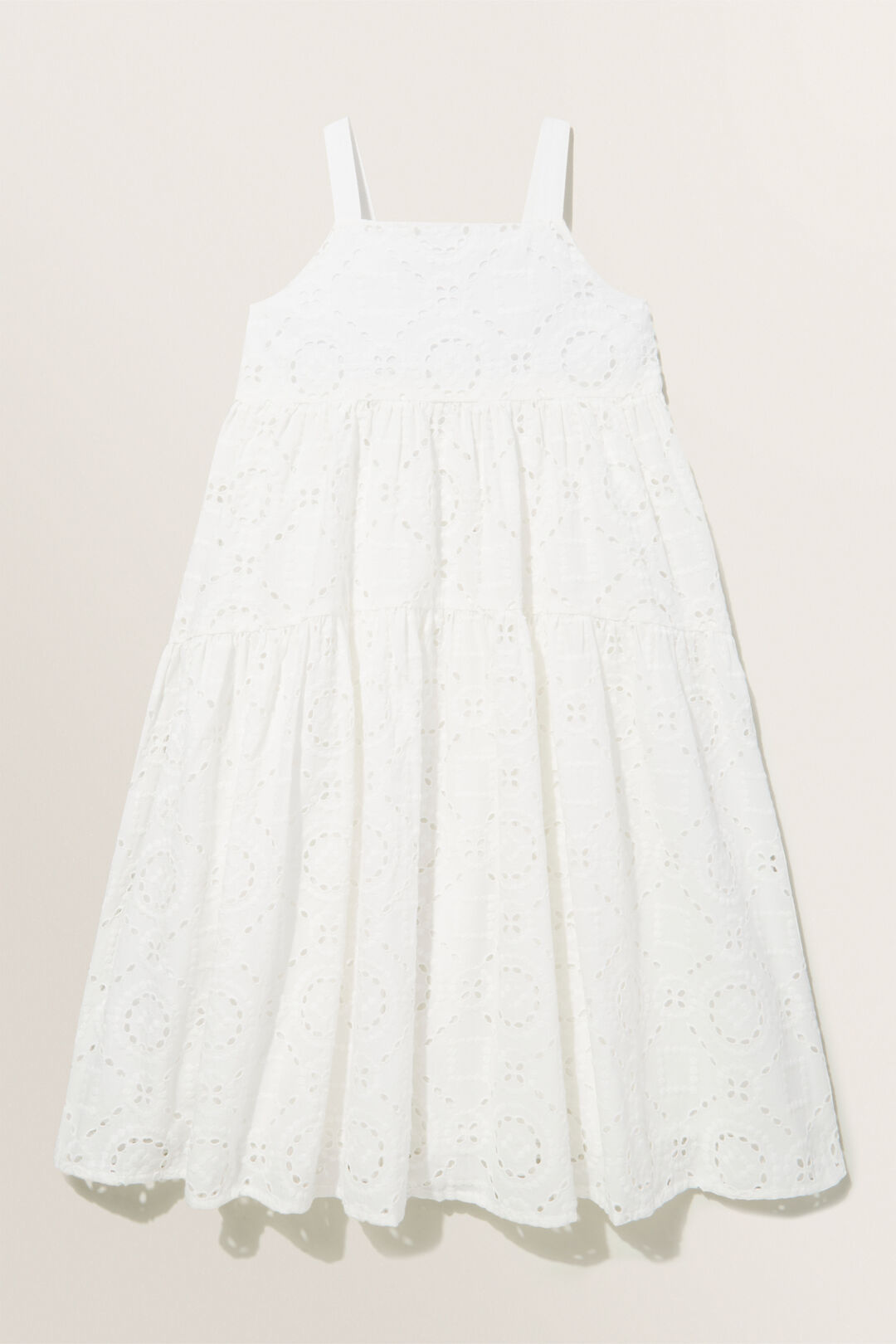 Midi Cutwork Dress  Vintage White  hi-res