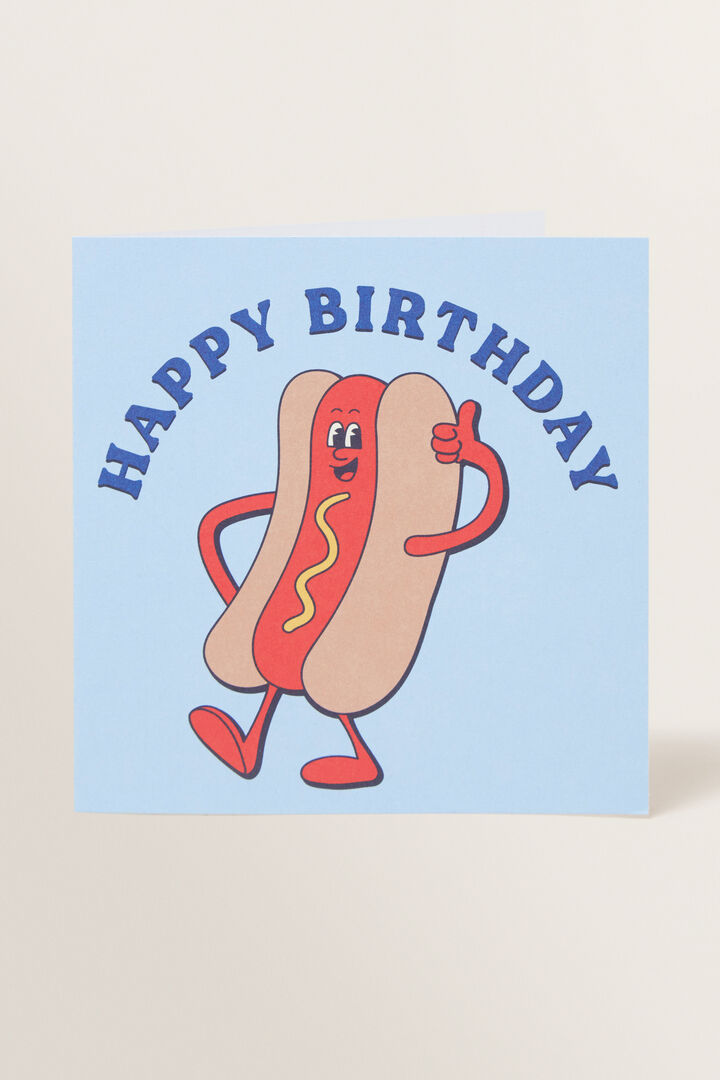 Large Happy Birthday Hotdog Card  Multi  hi-res
