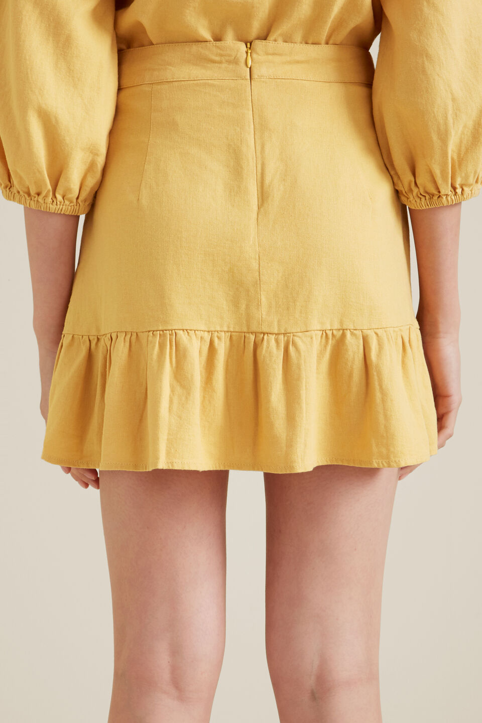 Linen Skirt  Turmeric