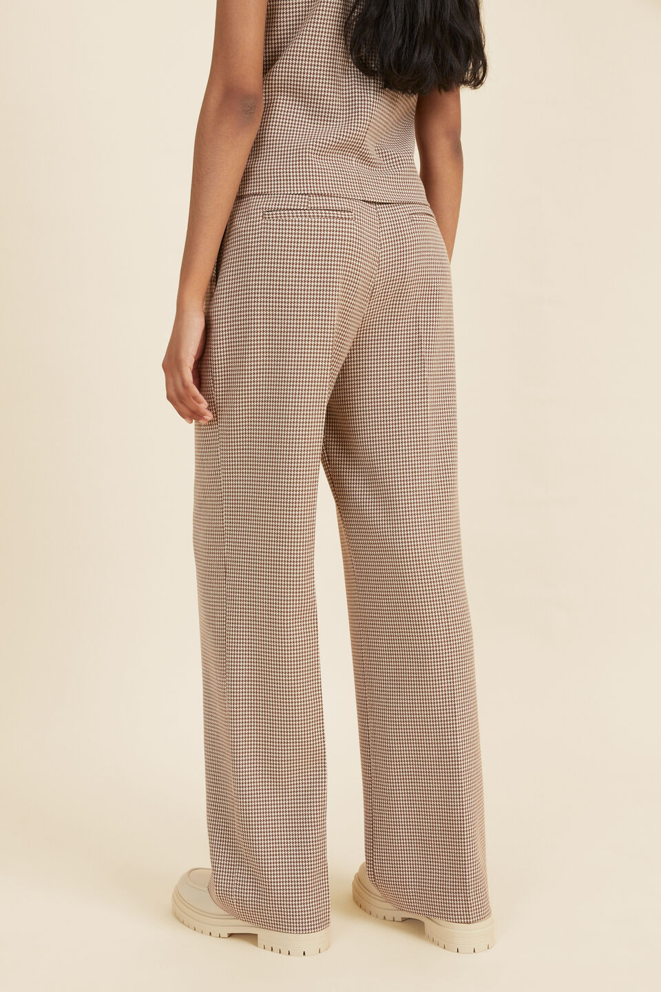 Houndstooth Suit Pant  Coconut Houndstooth