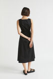 Sateen Tie Front Midi Dress  Black  hi-res