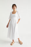 Broderie Shirred Midi Dress  Whisper White  hi-res