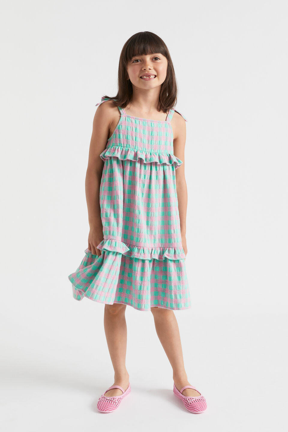 Gingham Dress  Candy Pink