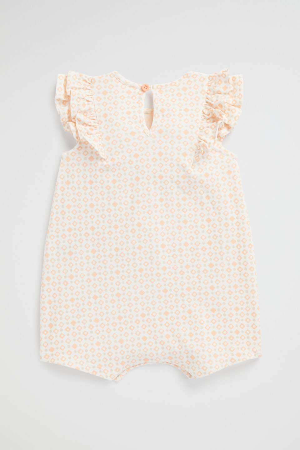 Jersey Frill Romper  Peachy Coral
