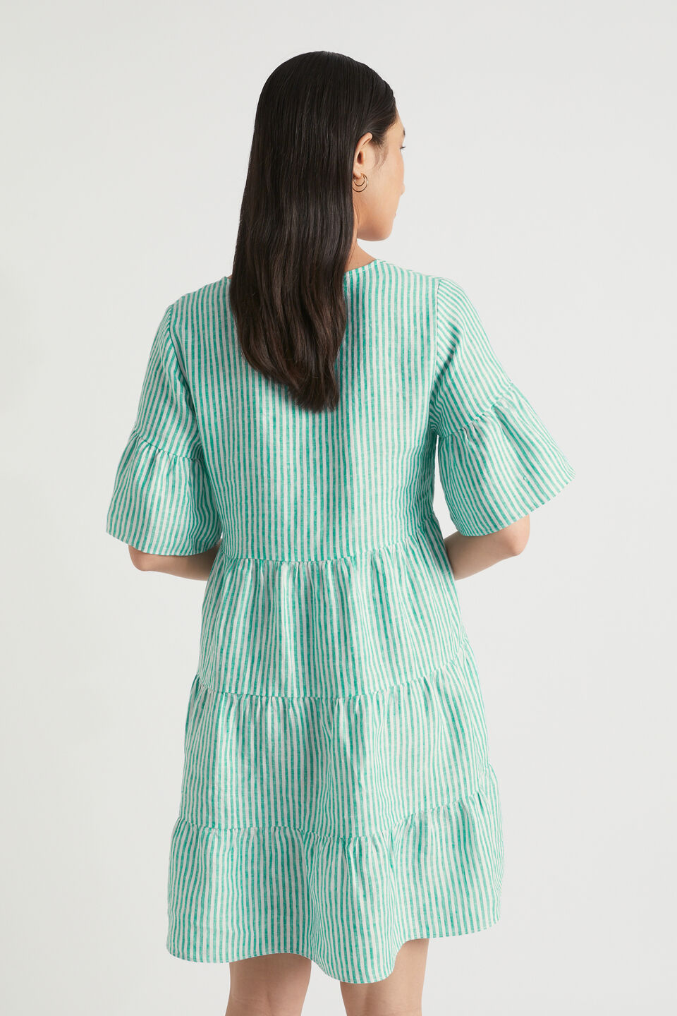 Linen Stripe Mini Dress  Deep Teal Stripe  hi-res