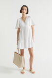 Cheesecloth Shirred Mini Dress  Whisper White  hi-res