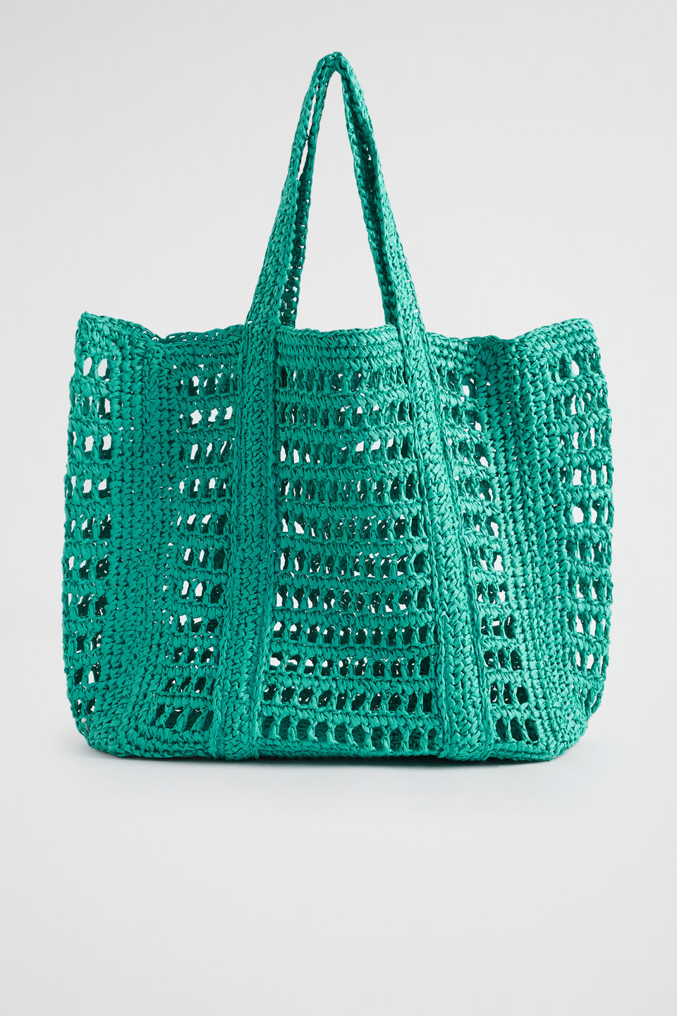 Slouch Straw Tote  Deep Teal