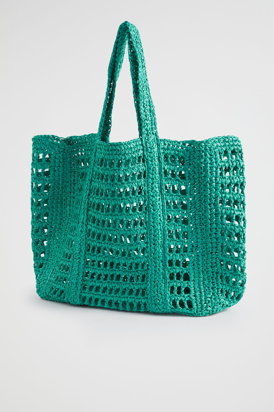 Slouch Straw Tote  Deep Teal