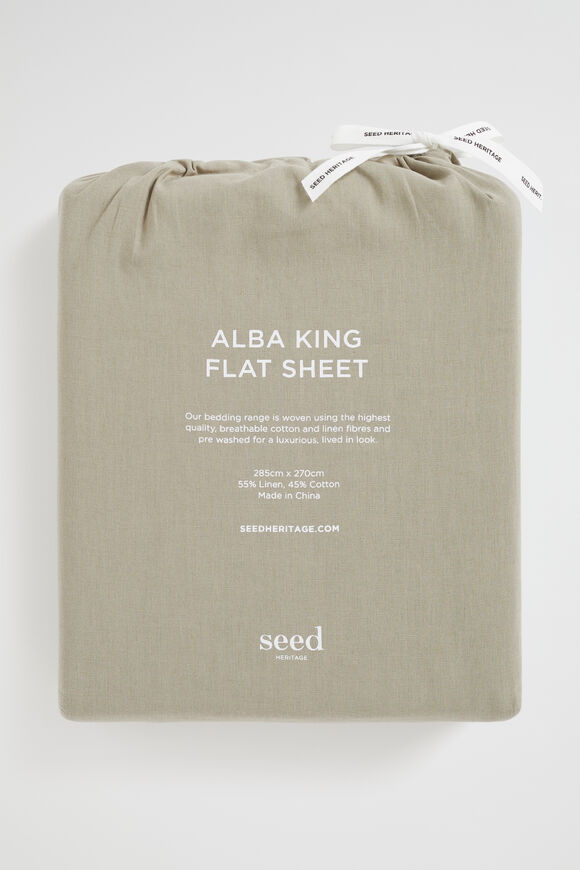 Alba Queen Flat Sheet  Olive  hi-res
