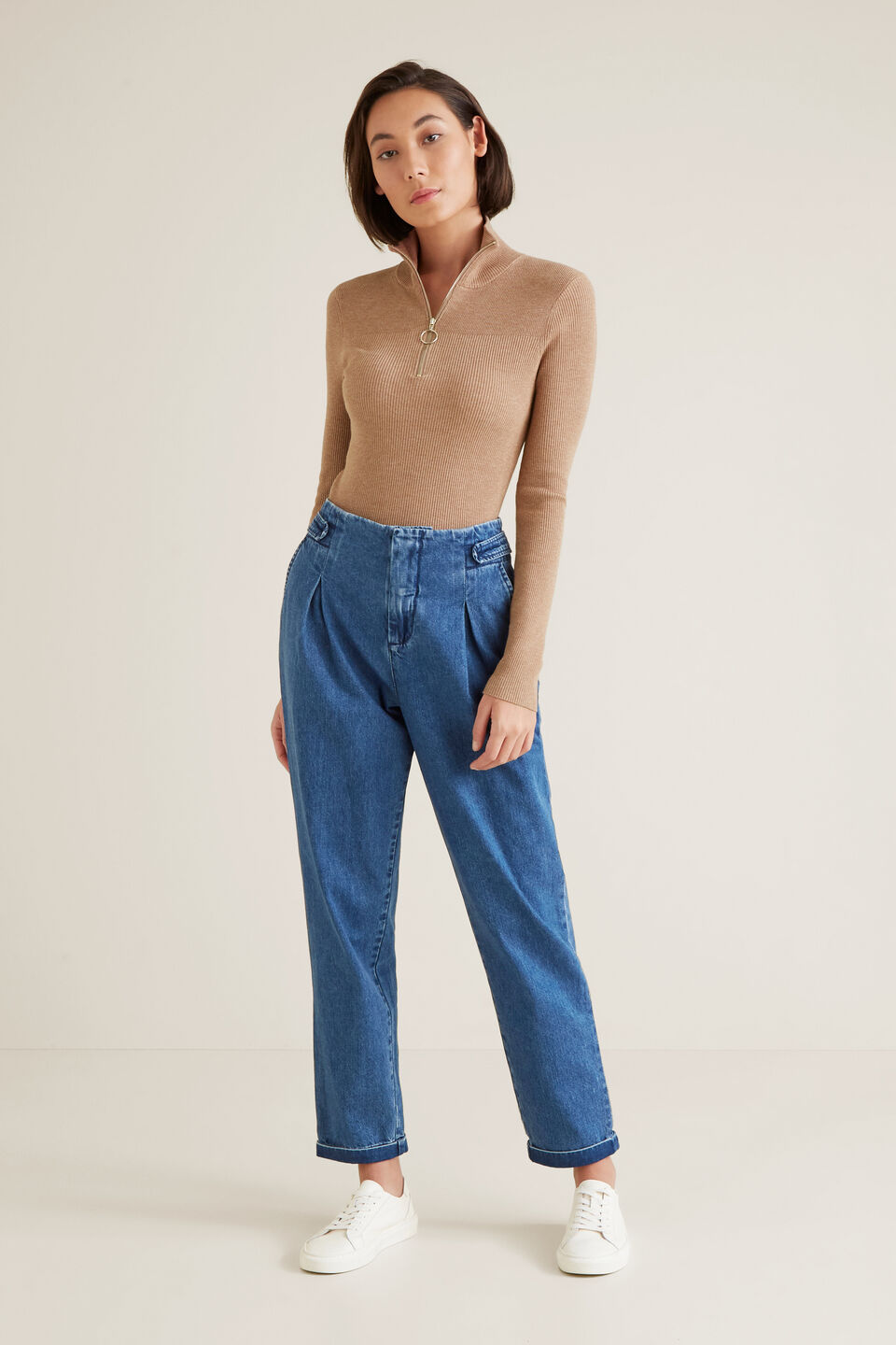 Mock Neck Zip Sweater Seed Heritage