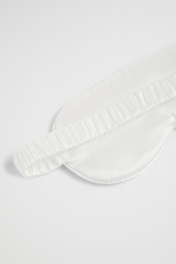 Silk Eye Mask and Scrunchie Set  White  hi-res