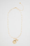 Chain Link Disc Necklace  Gold  hi-res