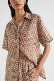 Floral Geo Shirt  Auburn Brown Retro  hi-res