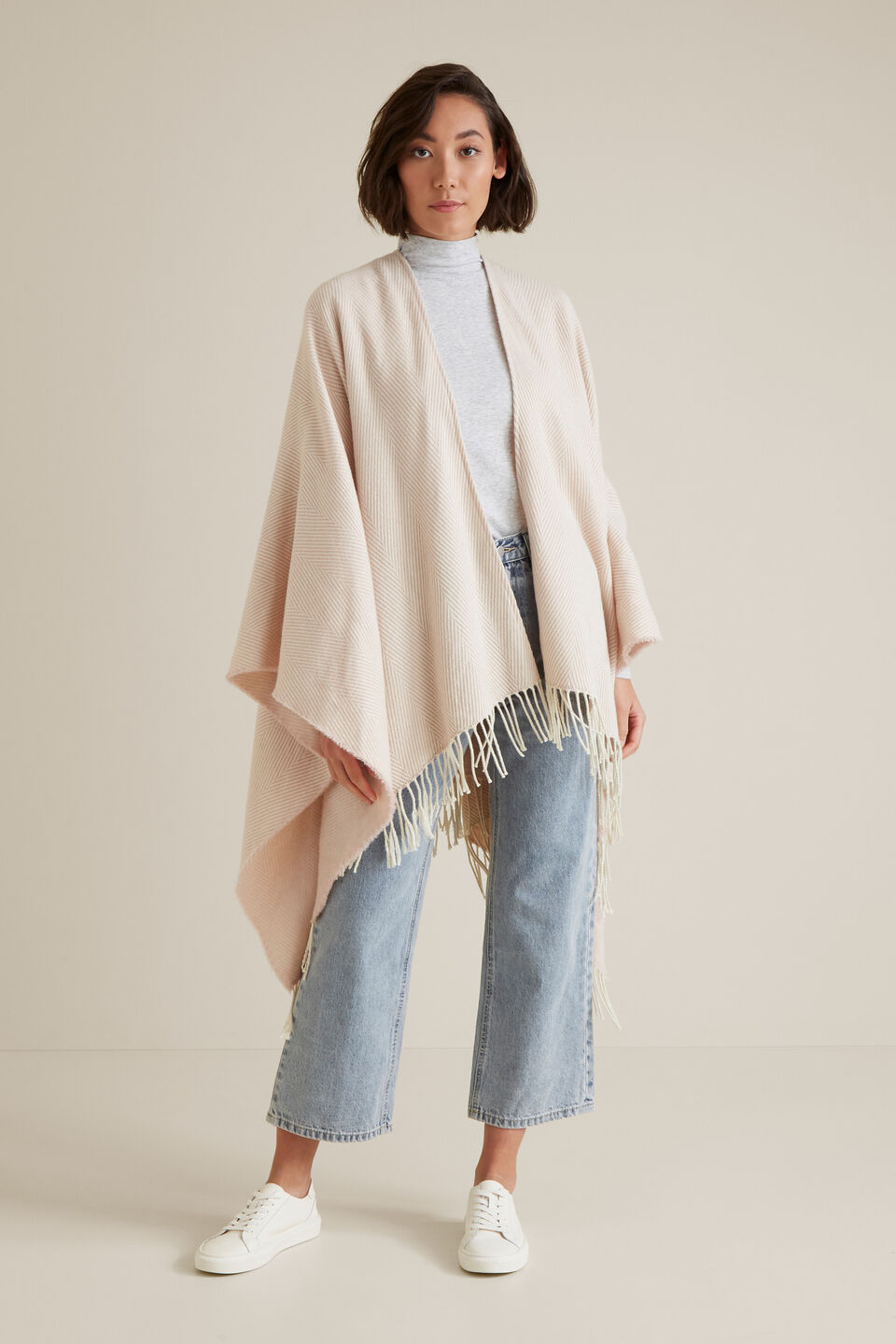 Herringbone Weave Poncho  