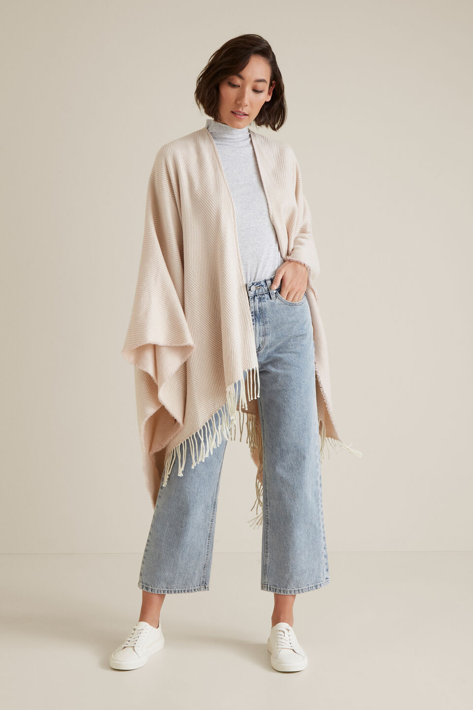 Herringbone Weave Poncho  