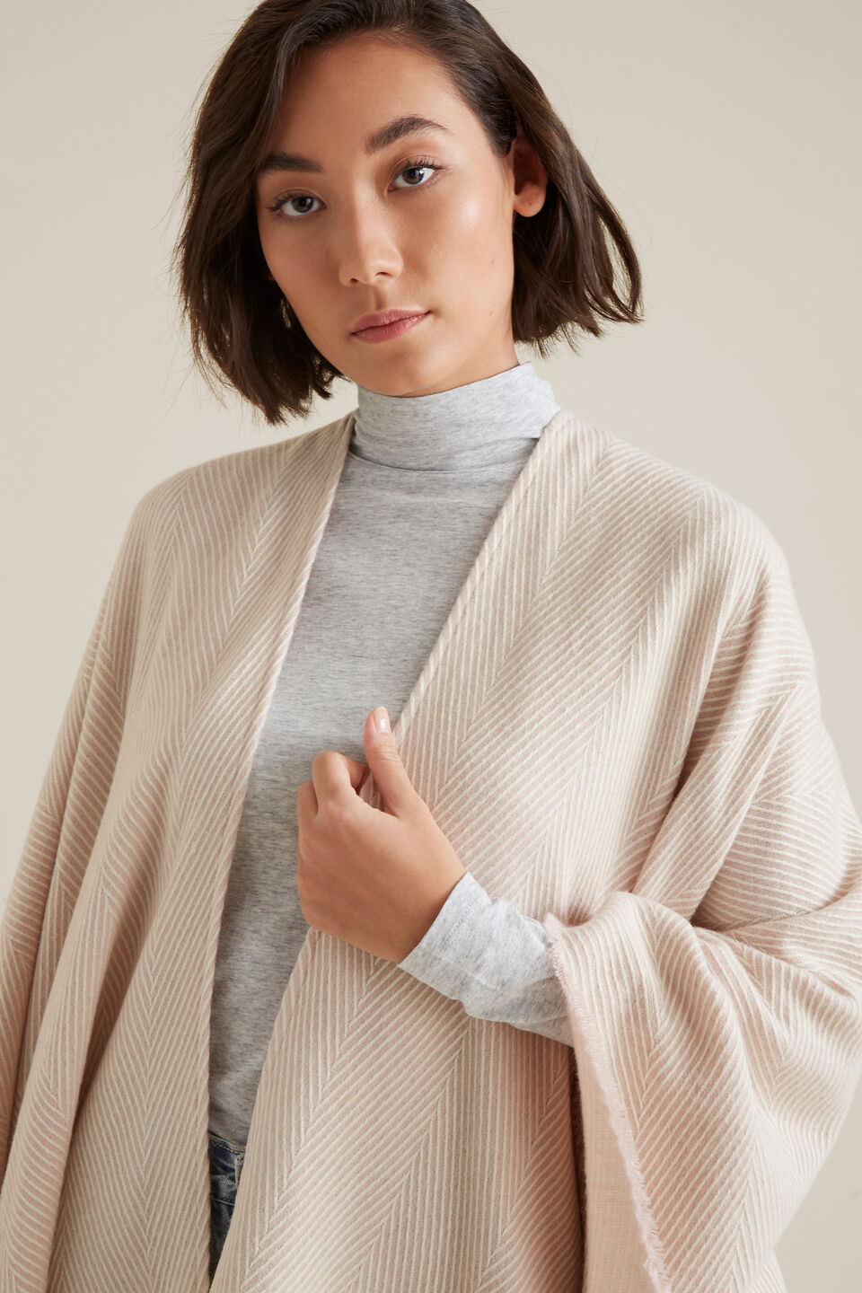 Herringbone Weave Poncho  