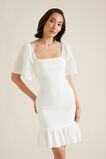 Shirred Broderie Dress  Whisper White  hi-res