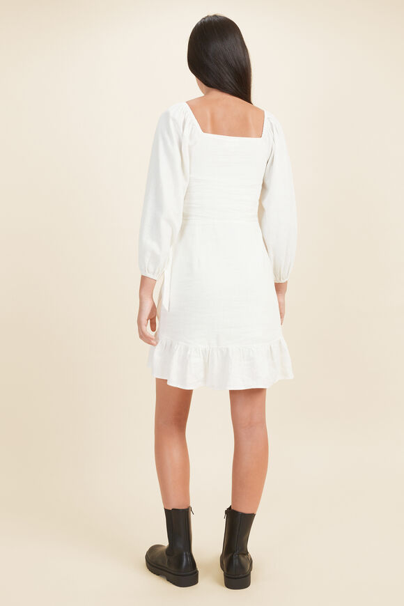 Wrap Frill Dress  Cream  hi-res