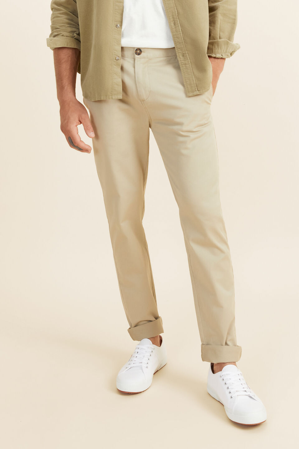 Mens Slim Chino  Light Oak