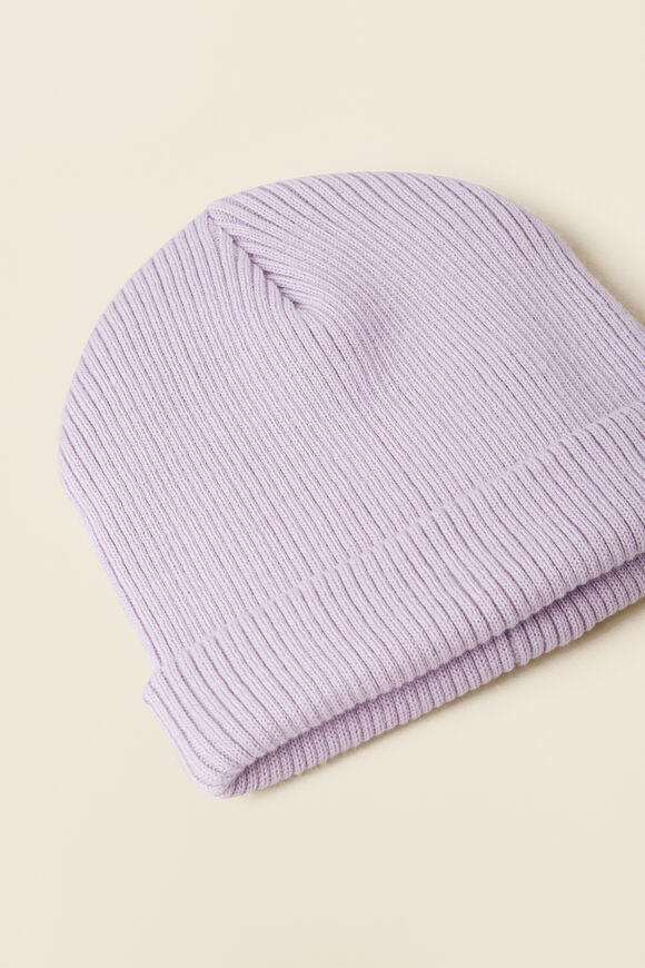 Rib Knit Beanie  Pale Orchid  hi-res