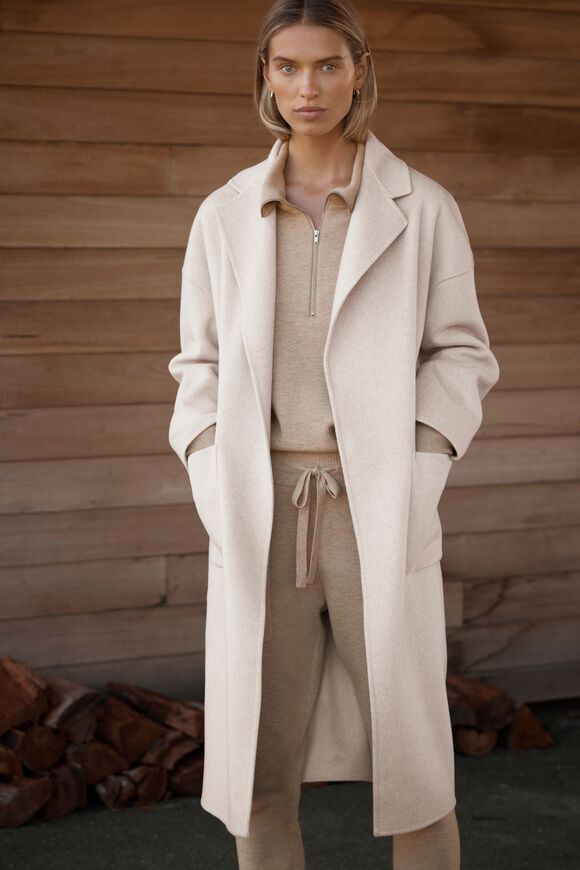 Double Knit Trackpant   Champagne Beige Marle  hi-res
