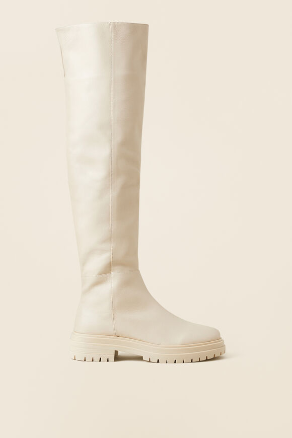 Lara Leather Knee High Boot  Vanilla  hi-res
