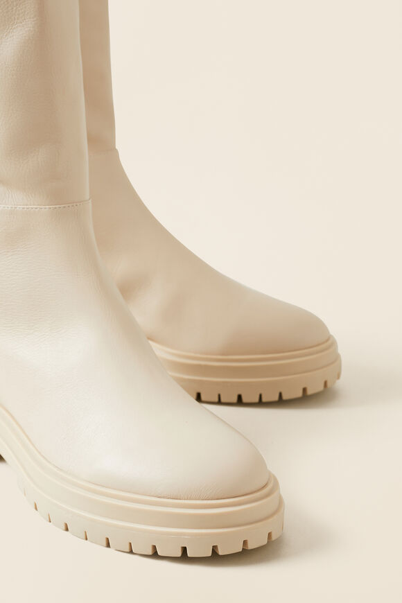 Lara Leather Knee High Boot  Vanilla  hi-res