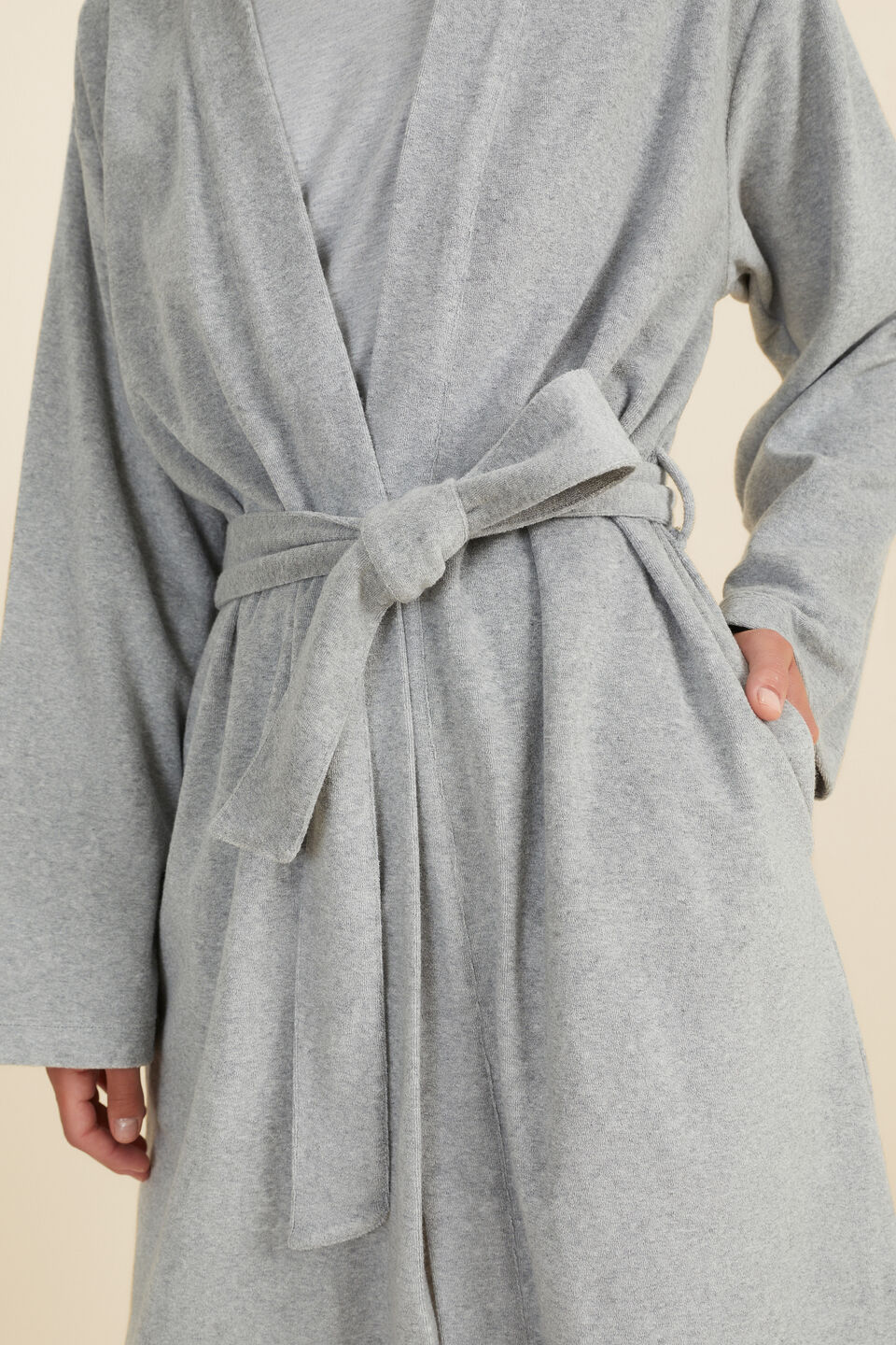 Cotton Terry Robe  Grey Marle