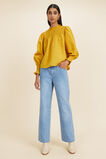 Linen Blend Smock Blouse   Turmeric  hi-res