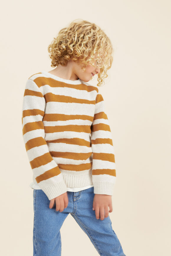 Stripe Crew Knit  Frost Marle  hi-res