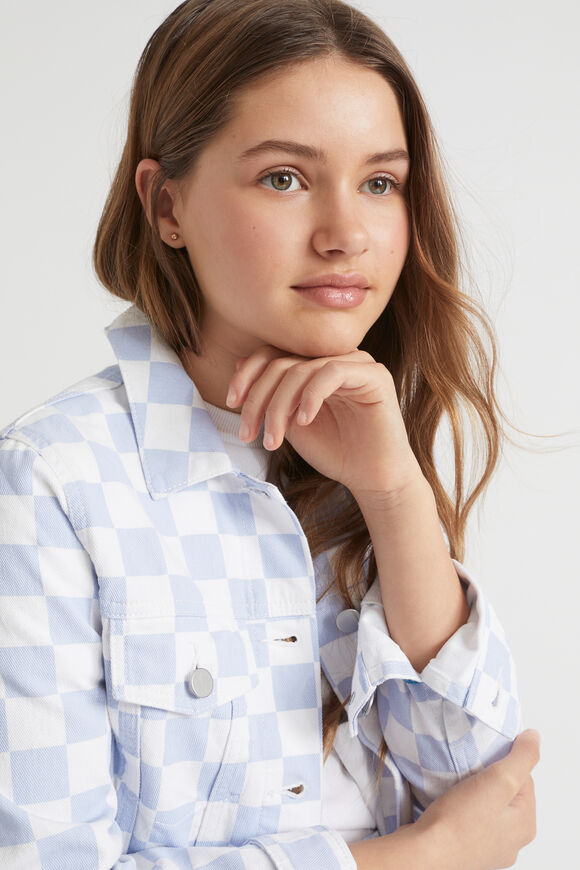 Check Denim Jacket  Sky Blue  hi-res