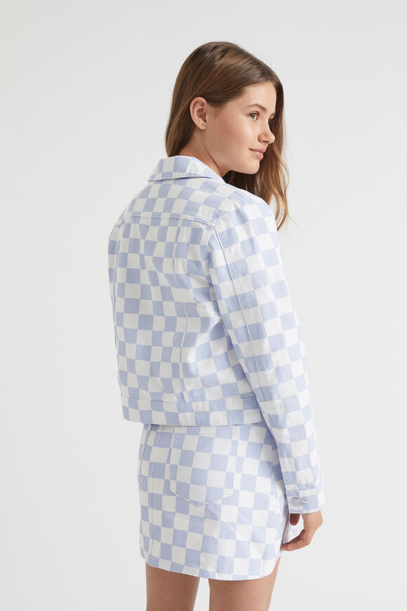 Check Denim Jacket  Sky Blue  hi-res