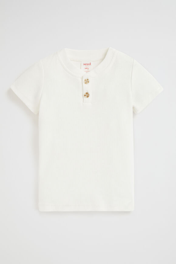 Core Henley Rib Tee  Vintage White  hi-res