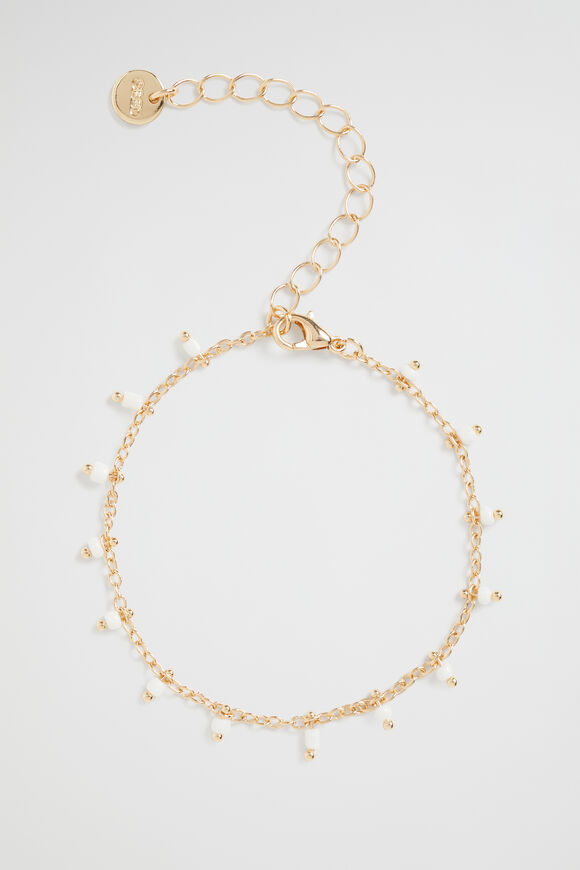 Bead Dangle Bracelet  White  hi-res
