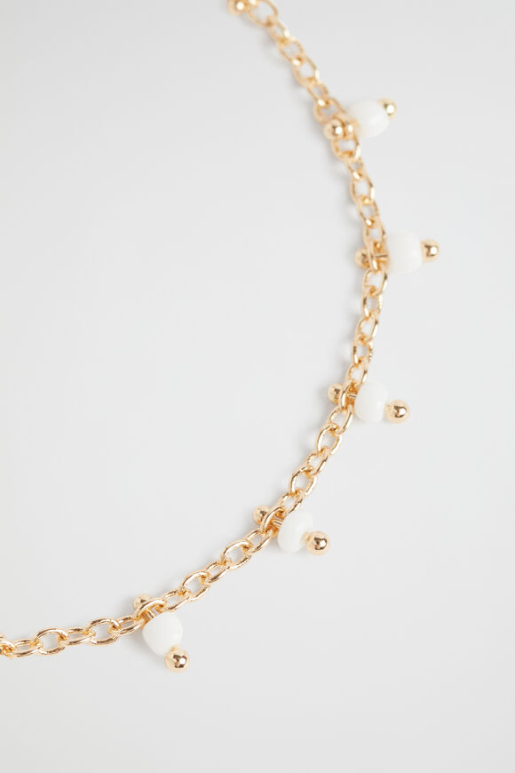 Bead Dangle Bracelet  White  hi-res
