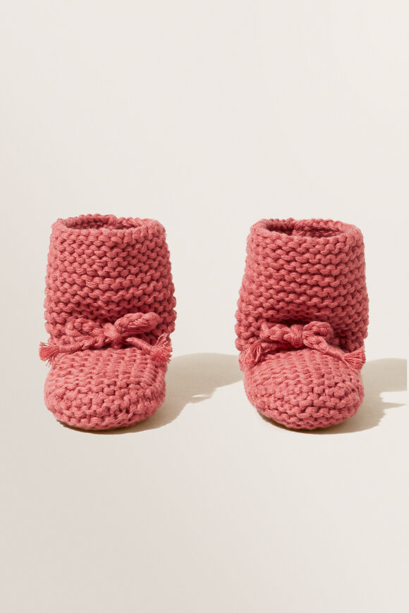 Pearl Knitted Bootie  Strawberry Jam  hi-res