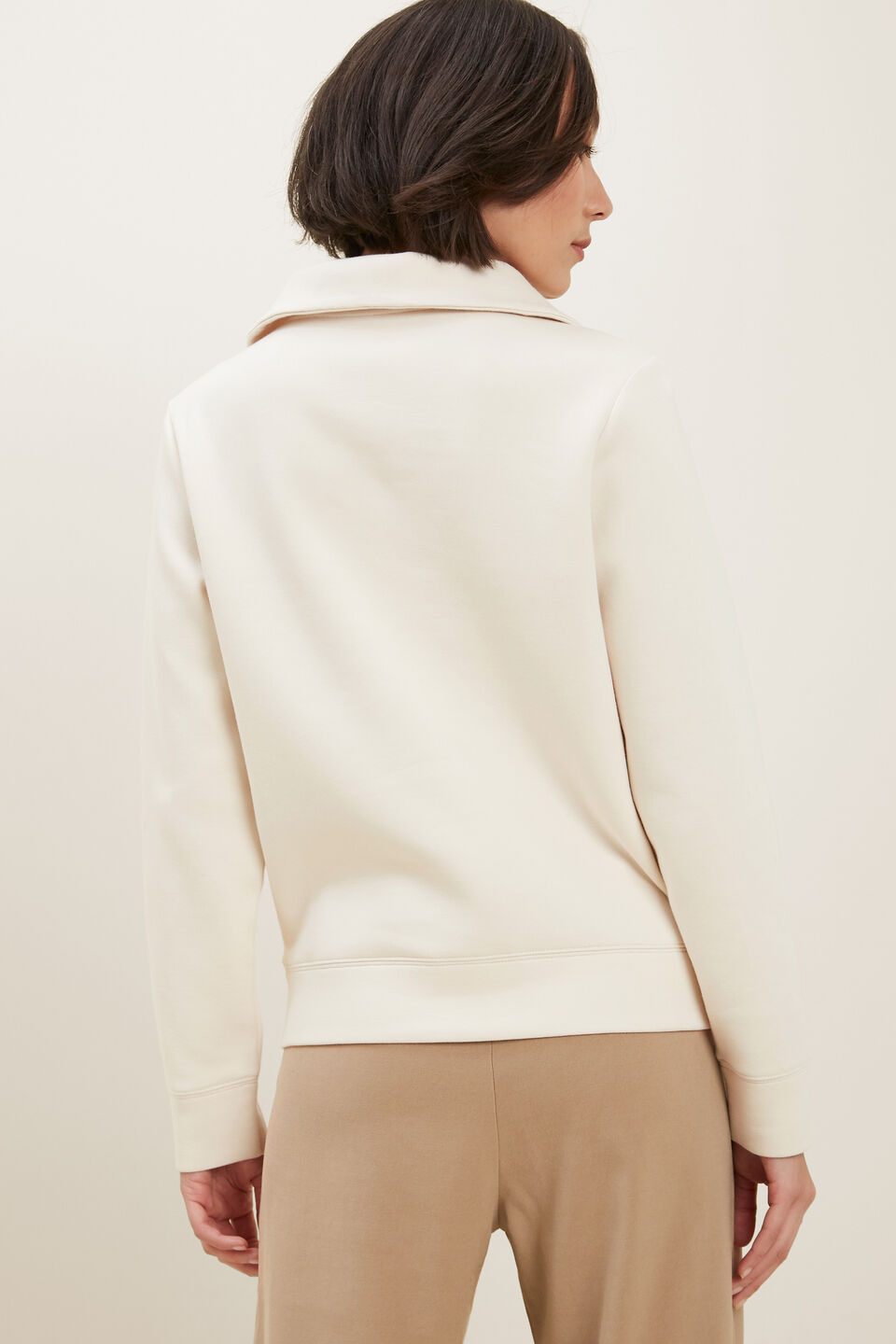 Funnel Neck Sweater  Pebble Cream