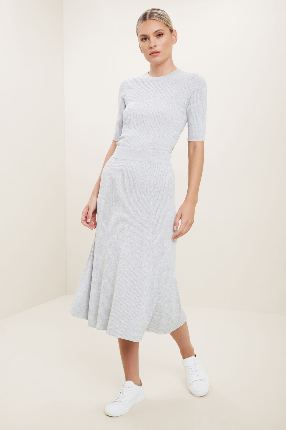 Spacedye Rib Knit Top  Stormy Grey Marle