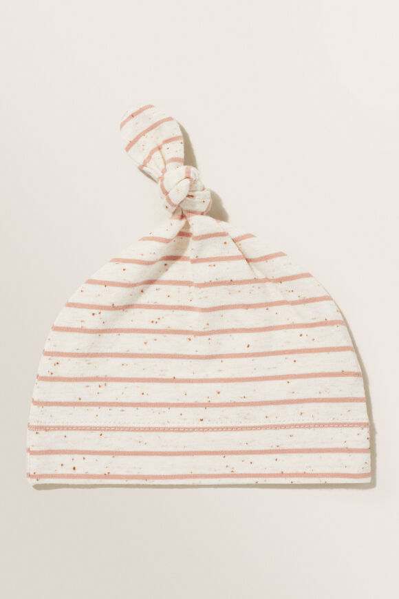 Stripe Knot Hat  Almond Speckle  hi-res