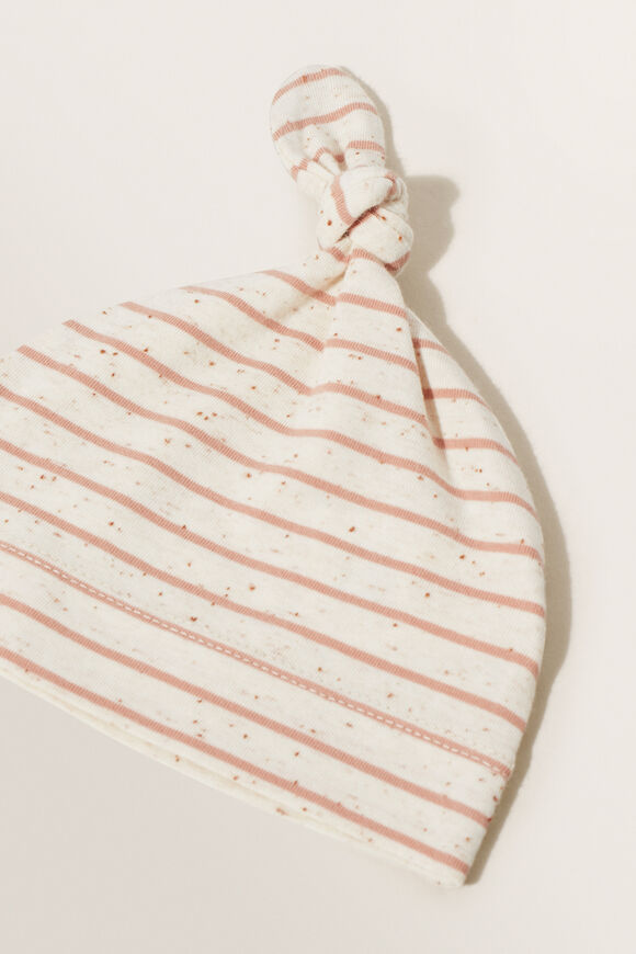Stripe Knot Hat  Almond Speckle  hi-res
