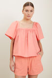 Poplin Square Neck Blouse  Coral Rose  hi-res