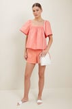Poplin Square Neck Blouse  Coral Rose  hi-res