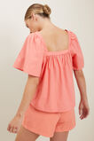 Poplin Square Neck Blouse  Coral Rose  hi-res