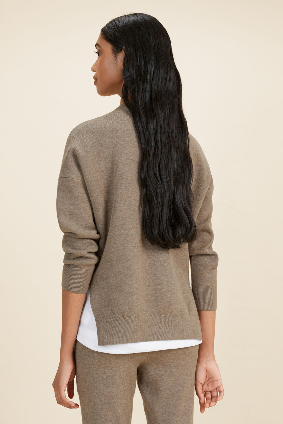 Hi-Low Sweater  Biscuit Marle