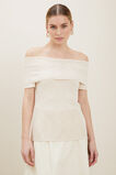 Boucle Off Shoulder Knit Top  Cloud Cream Marle  hi-res